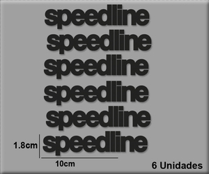 即納 スピードライン speedline ブラック カッティング 100mm x 18mm 6枚セット ステッカー 《送料無料》