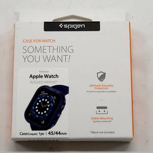 ★【在庫処分価格】Spigen Apple Watch ケース 45mm /44mm ACS02224 ネイビー タフネスデザイン 保護カバー ラギッド・アーマー☆C05-564a