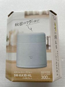[ не использовался. нераспечатанный товар ] Zojirushi нержавеющая сталь баночка для супа SW-KA30-HL лёд серый теплоизоляция термос обе для hot or cold 300ml