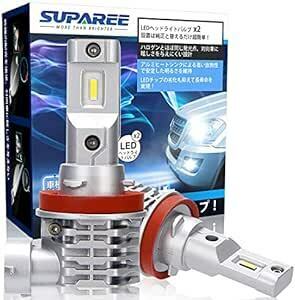 SUPAREE H8 H11 H16 led ヘッドライト 新車検対応 12V/24V車対応(ハイブリッド車・EV車対応) ホワイ