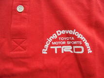 日本製 TRD トヨタ TOYOTA レーシング 半袖ポロシャツ フリーサイズ M-L レッド モータースポーツ_画像4