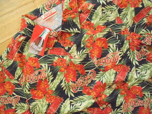  новый товар Grace Coca * Cola Coca-Cola 11522110 короткий рукав хлопок гавайская рубашка XL черный botanikaru рисунок 