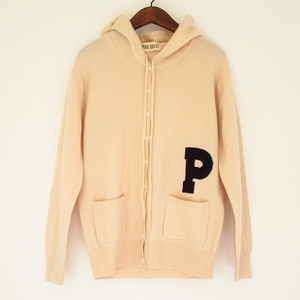 #wnc Pink House PINKHOUSE Parker cardigan cream color knitted hood Logo lady's [857333]