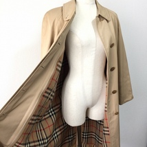 #wxc バーバリー BURBERRY コート 40 ベージュ ステンカラーコート ライナー付き レディース [877228]_画像4