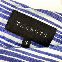 #snc タルボット Talbots ワンピース 12 青系 白 ノースリーブ ボーダー ラメ バックジップ 大きいサイズ レディース [876424]_画像5