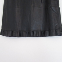 #anc フォクシーニューヨーク FOXEY NEW YORK スカート 40 黒 フェイクレザー フリル 日本製 レディース [810244]_画像4