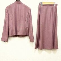 #wnc レリアン Leilian スカートスーツ 9 ピンク系 セットアップ ツーピース スタンドカラー 美品 レディース [876609]_画像2
