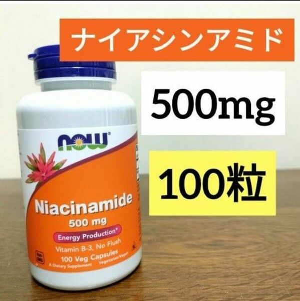 ナウフーズ　ナイアシンアミド　500mg ベジカプセル100粒　期限2027年9月