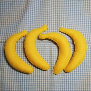 手作り ハンドメイド フェルト ままごと バナナ 4本 （2）お店屋さん 八百屋さん 果物