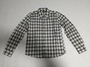 インプローブス　improves チェックシャツ　ネルシャツ　ブラウン　ホワイト　Mサイズ　長袖シャツ　茶　白