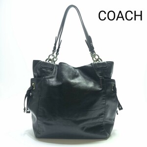 COACH コーチ トートバック A4可能 ビジネス 黒 ブラック レザー 本革 トートバッグ ハンドバッグ ブラック レザー コーチ 大容量 多機能