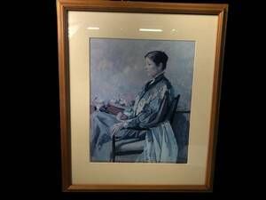 Art hand Auction Lithograph by Ryohei Koiso, Miss N, MISSN, portrait of a beautiful woman, antique painting, framed, original box, fine art, object, interior, Art and Beats, Artwork, Prints, Silkscreen