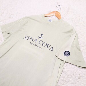 [1 jpy ~] rare L size sinakobaSINA COVA T-shirt big Logo sleeve badge 