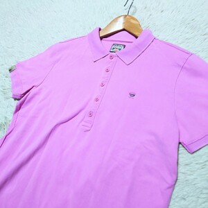 【1円〜】希少なXLサイズ ディーゼル DIESEL ポロシャツ メタルロゴ ビッグサイズ ワンポイント ピンク
