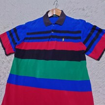 【1円〜】希少なXLサイズ ポロバイラルフローレン Ralph Lauren ポロシャツ マルチカラー クレイジーパターン 90's_画像7