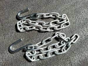 [ strength count document ] zinc plating safety chain 2 pcs set brake for trailer . safety chain 