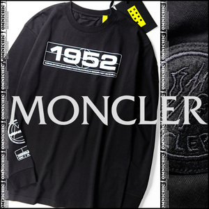 ■安心の国内正規品/人気のビックロゴプリント【2 MONCLER GENIUS 1952 】モンクレールジーニアス清潔感抜群ブラックロンTシャツS/長袖/黒