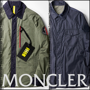 ■国内正規品/即完売リバーシブル/伊製【MONCLER GENIUS 1952 】モンクレールジーニアス2WAYカーキ×ネイビーシャツ型ブルゾンジャケットL