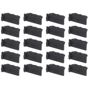 【特価セール】適度に柔らかいシリコン製 (黒,20個パック) カバー 保護・防塵キャップ USBポート KAUMO