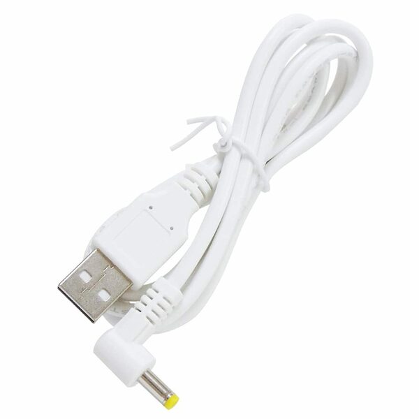 【人気商品】(白) 横向き ケーブル コード 充電 給電 1m 5V/2A対応 4.0/1.7mm L字 DCプラグ USB電源コ