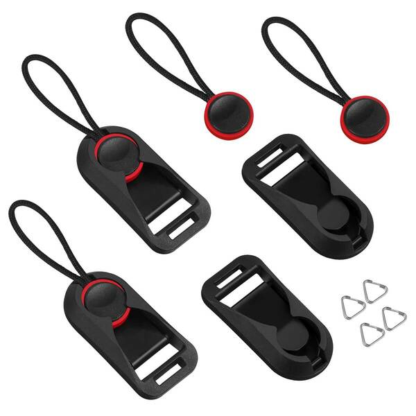 【新着商品】アンカーリンクス ストラップアダプター Cobby 三角リング付 カメラ・双眼鏡に汎用 黒+赤 (4枚セット)