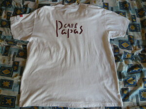  rare goods!CAFE Papas!Papas Papas short sleeves T-shirt ( used beautiful goods ) size (L)