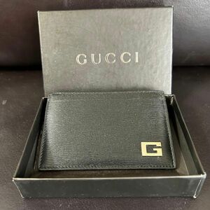 ほぼ未使用 グッチ GUCCI カードケース パスケース レザー 黒