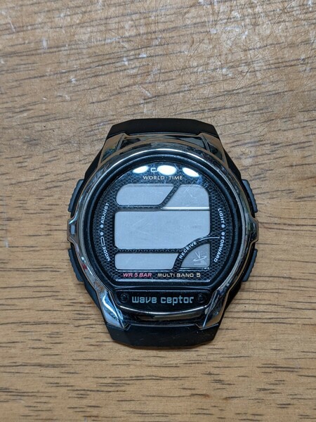 IY1685 CASIO WV-58J WORLD TIME WAVE Ceptor デジタル腕時計/デジタルウォッチ/腕時計/メンズ/カシオ 動作未確認 現状品 JUNK 送料無料