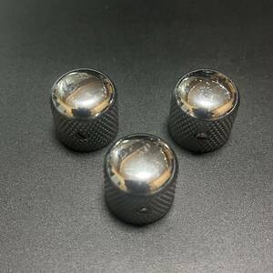 [ used ] No-brand volume knob tone knob 3 piece set chrome electric guitar base etc. 