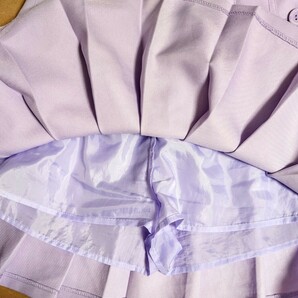 中古★プリーツ スカート 薄紫色 インナー付き レディース 女子用 M ウエスト60相当 丈約42cm 匿名の画像2