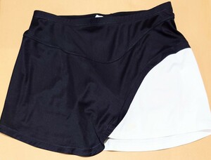  б/у * Adidas юбка L размер белый × чёрный внутренний есть леггинсы теннис бадминтон часть . женский спорт одежда adidas анонимность 