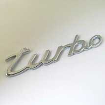 送料無料 TURBO ターボ 3D 筆記体 アルミ エンブレム ステッカー シルバー C58_画像1