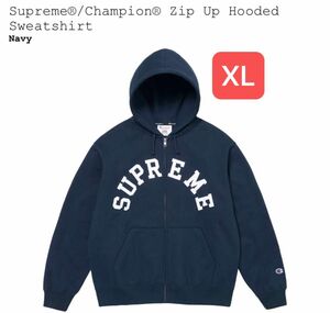 Supreme x Champion Zip Up Hooded Sweatshirt Navy