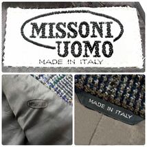 【極美品】定価23万超!幻の逸品★稀少XL-XXL★MISSONI『高級感を羽織る』最高級ニットツイードテーラードジャケット 伊製ミッソーニ 裏ロゴ_画像10