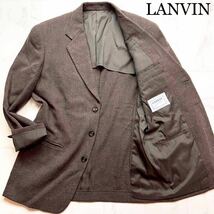 ほぼ未使用◆幻の美色メランジモカブラウン★希少L!!LANVIN ランバン【艶感を羽織る】最高級 立体編みニットツイード テーラードジャケット_画像1