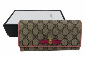 未使用品！GUCCI【グッチ】388679 GGプラス コンチネンタルウォレット リボン 長財布（4563）