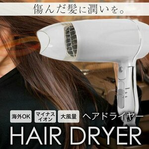 ヘアードライヤー 海外対応 マイナスイオンドライヤー 800W イオンドライヤー 折りたたみ 軽量 コンパクト 大風量###ドライヤHD-809BF###