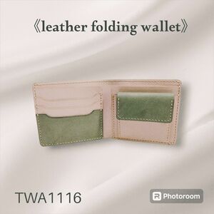 【匿名配送】本革二つ折り財布 レザー二つ折り財布 コインケース カードケース 小銭入れ TWA1116
