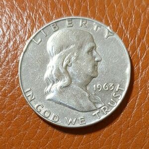 （1963年）アメリカ　フランクリン　ハーフダラー銀貨