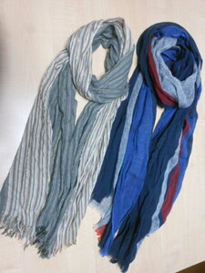  Eddie Bauer & Италия производства мужской для весна лето материалы длинный шарф -2 шт. комплект used товар * б/у одежда. 