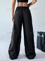 韓国 シーン ピンク リボン 黒 ブラック パンツ sサイズ_画像2