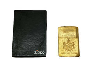 【喫煙具】＊未使用品＊ZIPPO ジッポ SOLID BRASS ソリッドブラス 1932 1990ダブルイヤー KINGDOM OF HAWAII COAT OF ARMS ハワイ 真鍮 USA