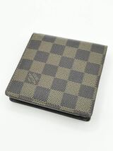 1円〜LOUIS VUITTON ルイヴィトンダミエポルトフォイユ マルコニつ折り財布 小銭入れあり_画像2