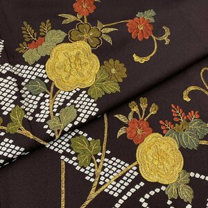 着物月花　総刺繍　品のある花　単衣　訪問着　未使用品　正絹　ガード加工　ki1461