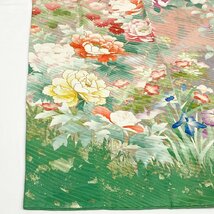 着物月花　東京手描き友禅　現代の名工　安達雅一　金彩　金駒刺繍　可憐な花　振袖　正絹　金糸　共八掛　ki1578_画像6