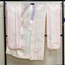 着物月花　ぼかし染　品のある花　長襦袢　正絹　振袖用　刺繍衿付き　ki1579_画像3