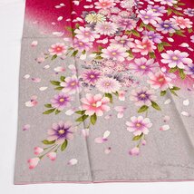 着物月花　銀通し　銀駒刺繍　可憐な薔薇　振袖　正絹　銀糸　ガード加工　ki1580_画像2