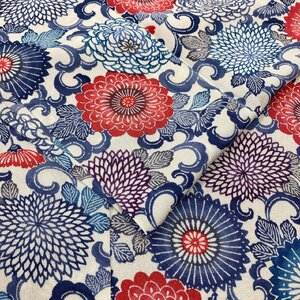 kimono month flower . writing sama single . fine pattern unused goods silk ..ki1641