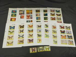 [K17] abroad stamp album scad man kingdom scad . man neck length country scad .ma-na Rav butterfly insect fish abroad foreign stamp collection 