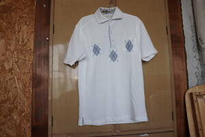 H-030 ポロシャツ　半袖　ホワイト「GE-STYLE」　サイズＭ　ハウスクリーニング済です　１枚　　
